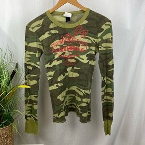 Glitter Gear Green Camouflage Arkansas Razorbacks Football Long Sleeve Tee
